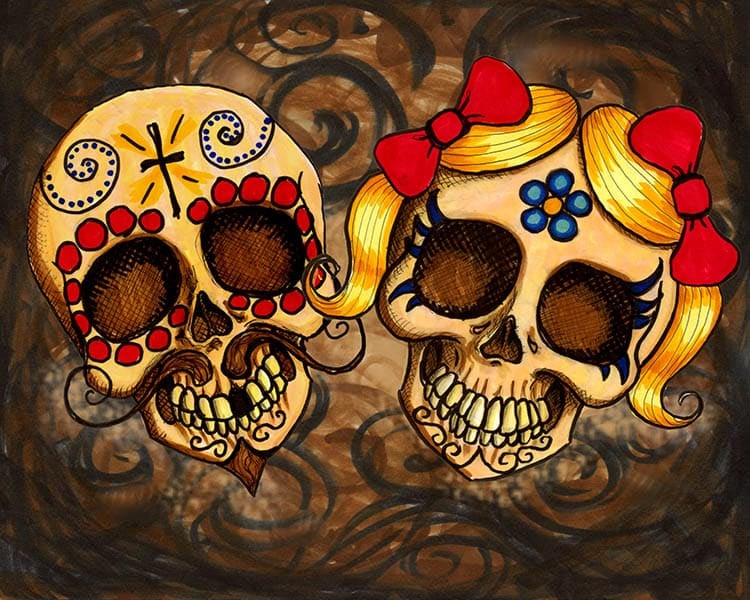 Black Market Art Company Day of the Dead Couple Print