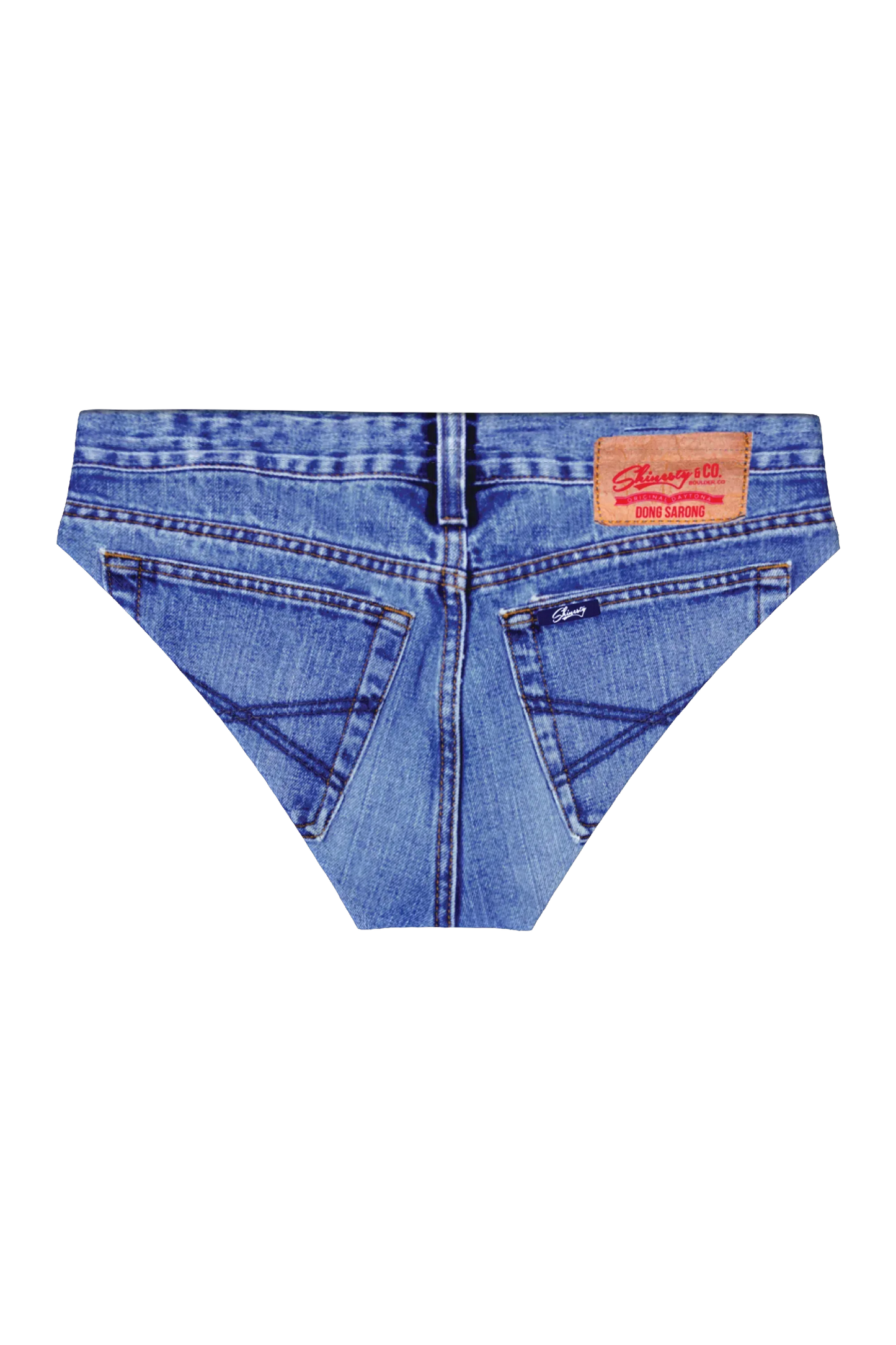 The Daytona Dong Sarong | Denim Print Ball Hammock® Pouch Swim Briefs - Shinesty - Flyclothing LLC