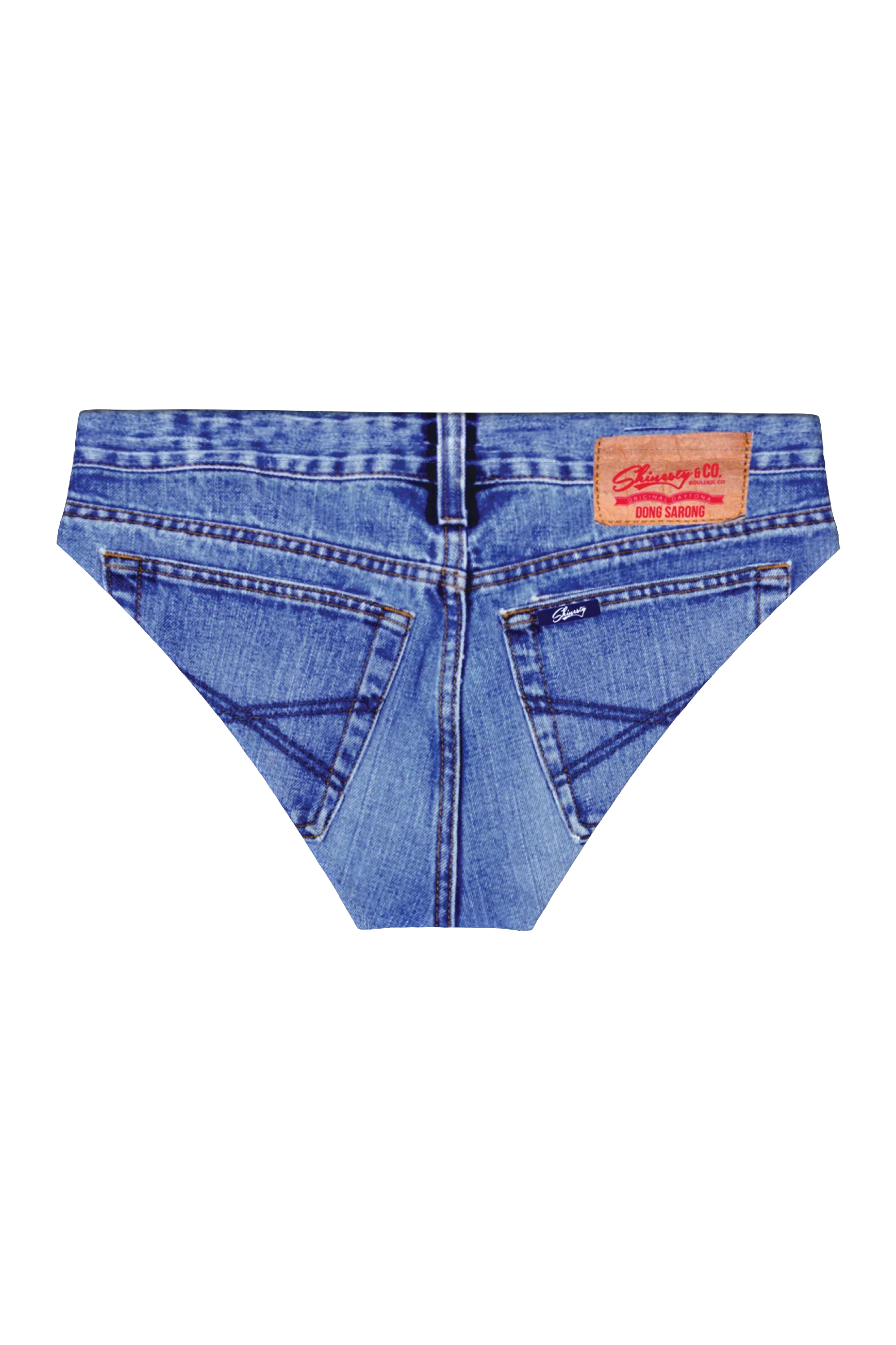 The Daytona Dong Sarong | Denim Print Ball Hammock® Pouch Swim Briefs - Shinesty - Flyclothing LLC