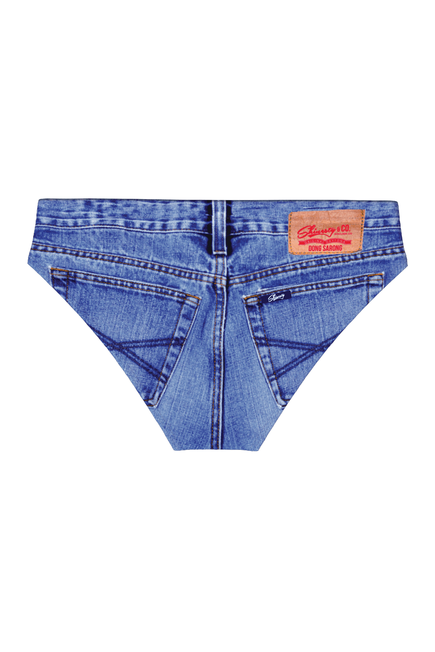 The Daytona Dong Sarong | Denim Print Ball Hammock® Pouch Swim Briefs - Shinesty - Flyclothing LLC