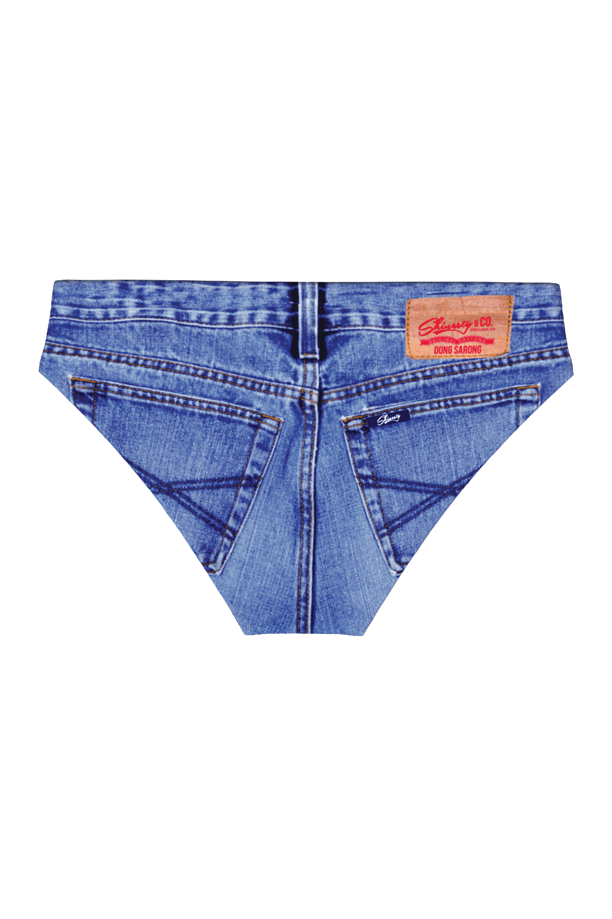 The Daytona Dong Sarong | Denim Print Ball Hammock® Pouch Swim Briefs - Shinesty - Flyclothing LLC