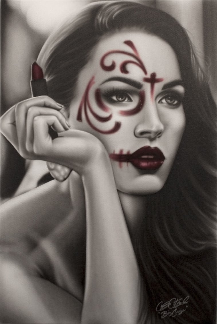 Black Market Art Company Dead Lipstick Print