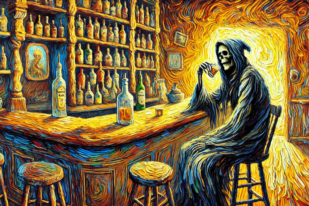 Black Market Art Company DEATH DRINKS & Fantasy Art Prints Print