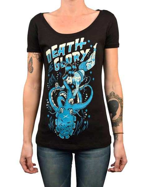 Black Market Art Company Death or Glory Women's Loose Neck T-Shirt - Black Market Art Company - Flyclothing LLC