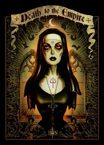 Black Market Art Company Death to the Empire Blue Nun Print
