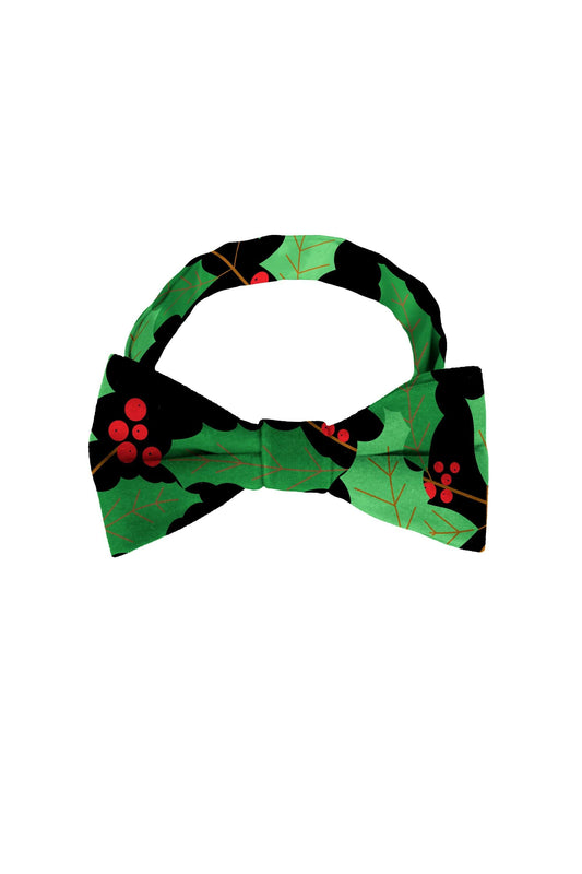 The Deck Yourselves | Holly Print Christmas Bow Tie - Shinesty