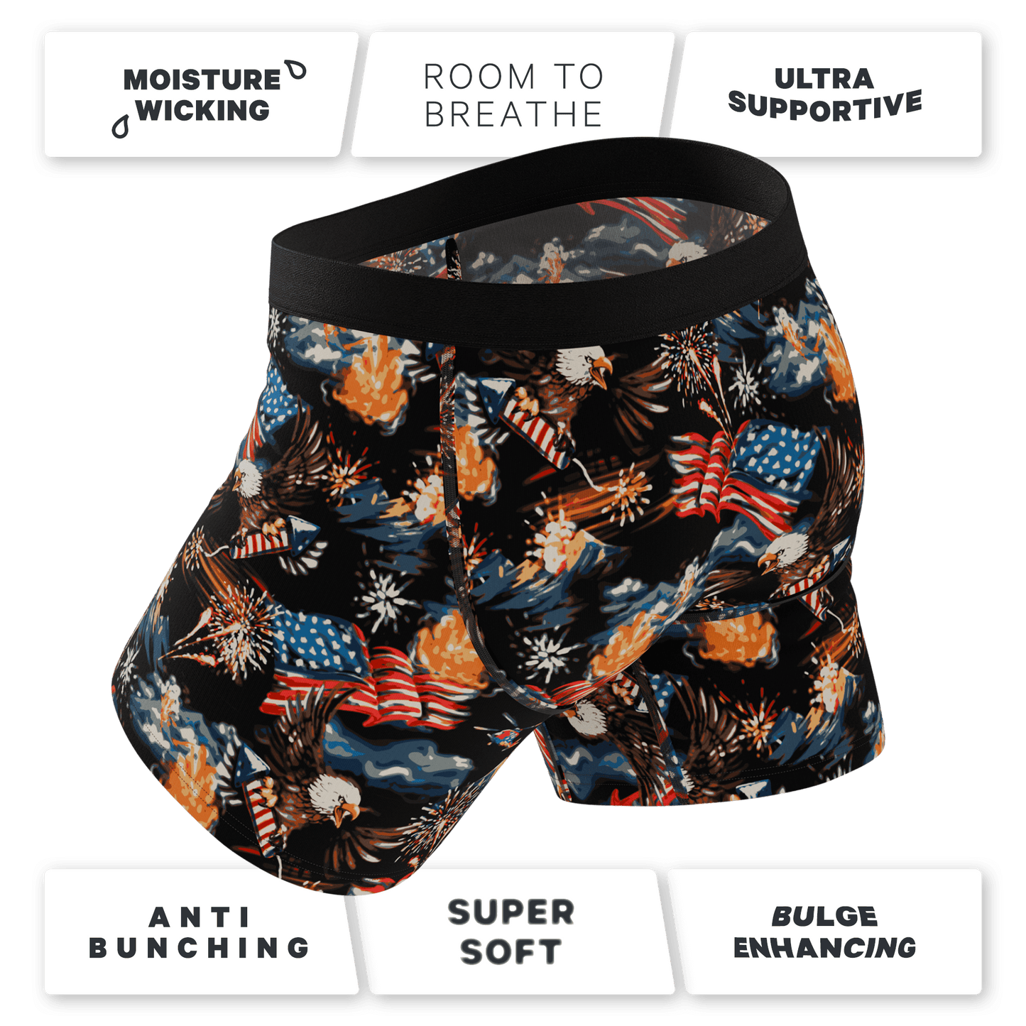 The Declaration | Americana Eagles Ball Hammock® Pouch Underwear With Fly - Shinesty - Flyclothing LLC