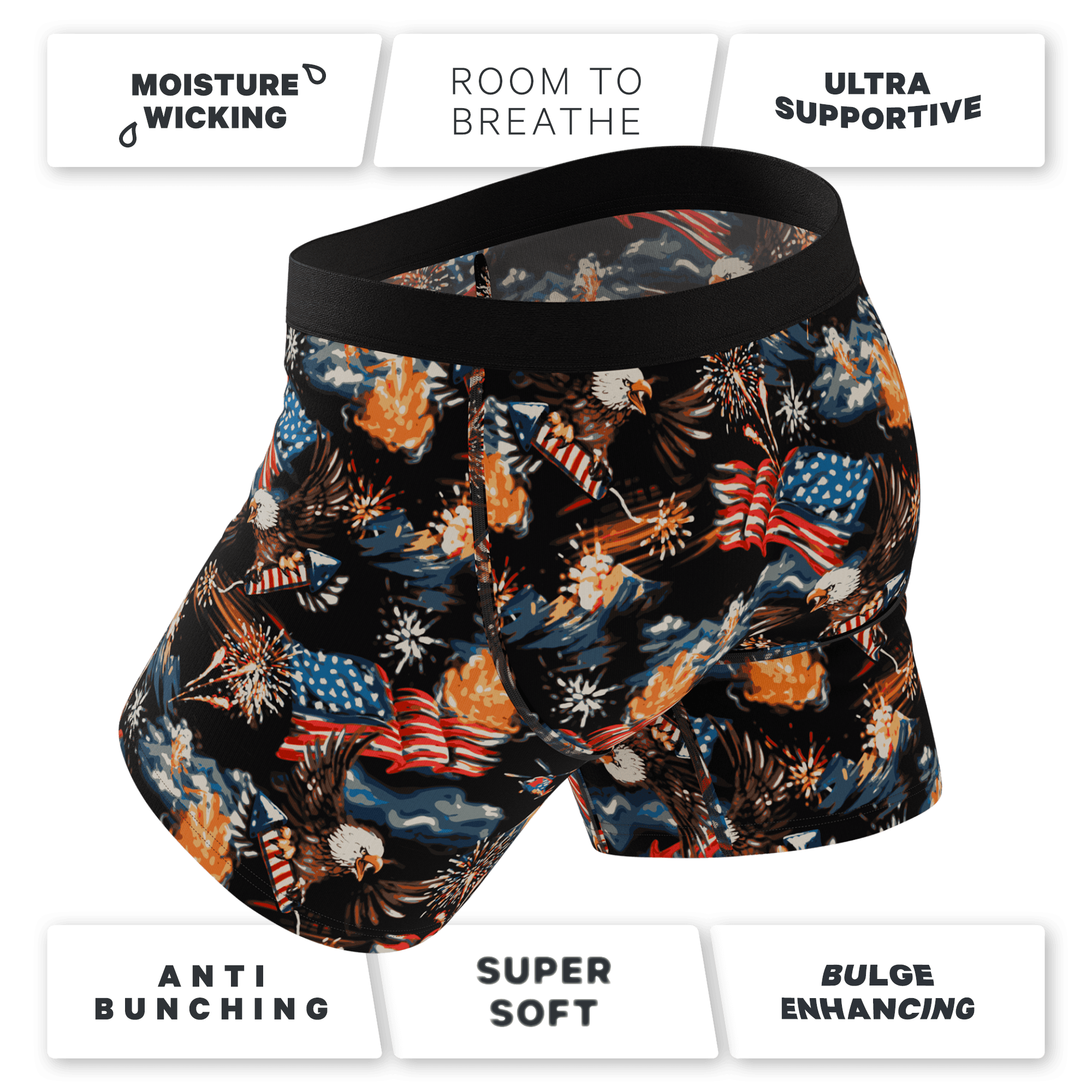 The Declaration | Americana Eagles Ball Hammock® Pouch Underwear With Fly - Shinesty - Flyclothing LLC