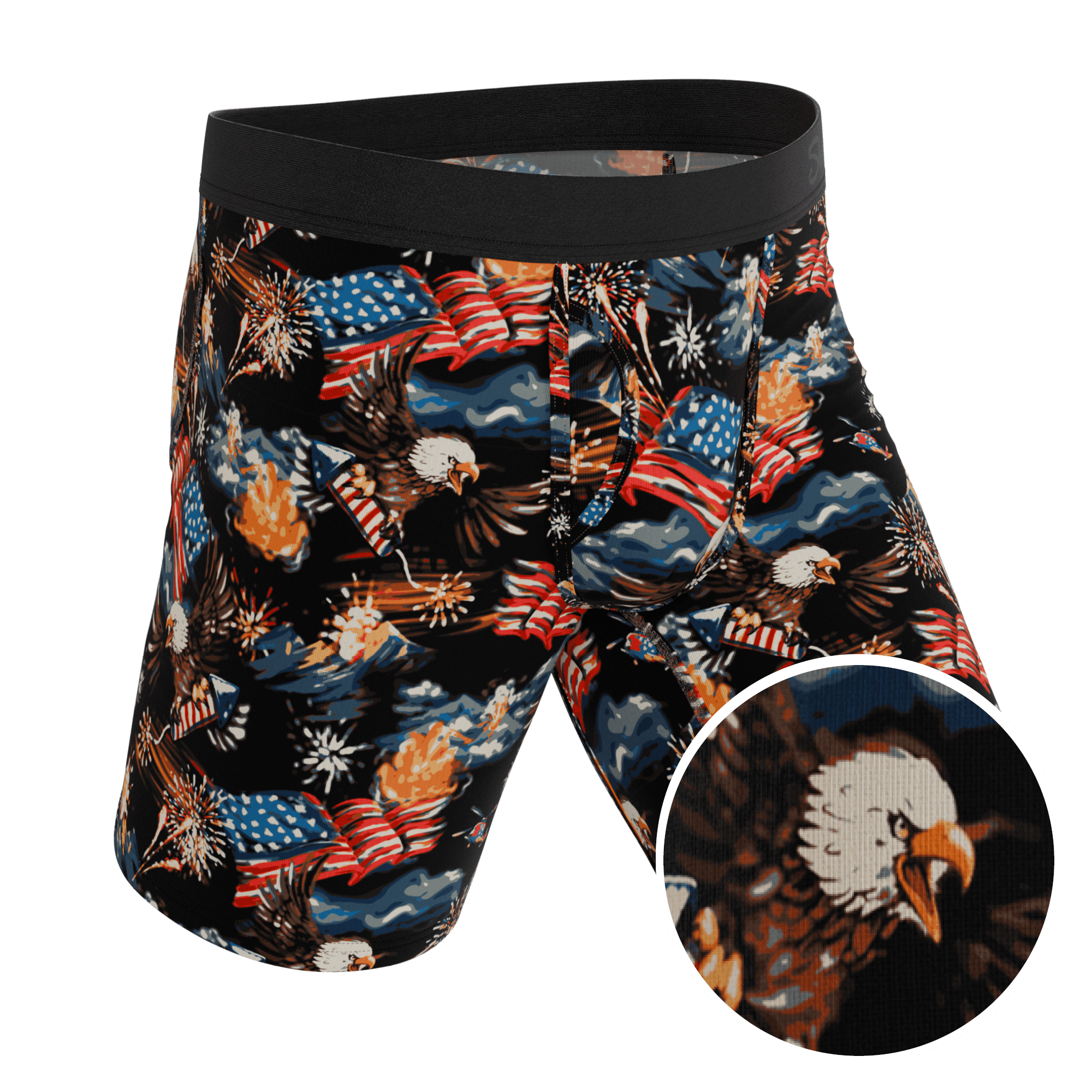 The Declaration | Americana Eagles Ball Hammock® Boxer - Long Leg - Shinesty - Flyclothing LLC