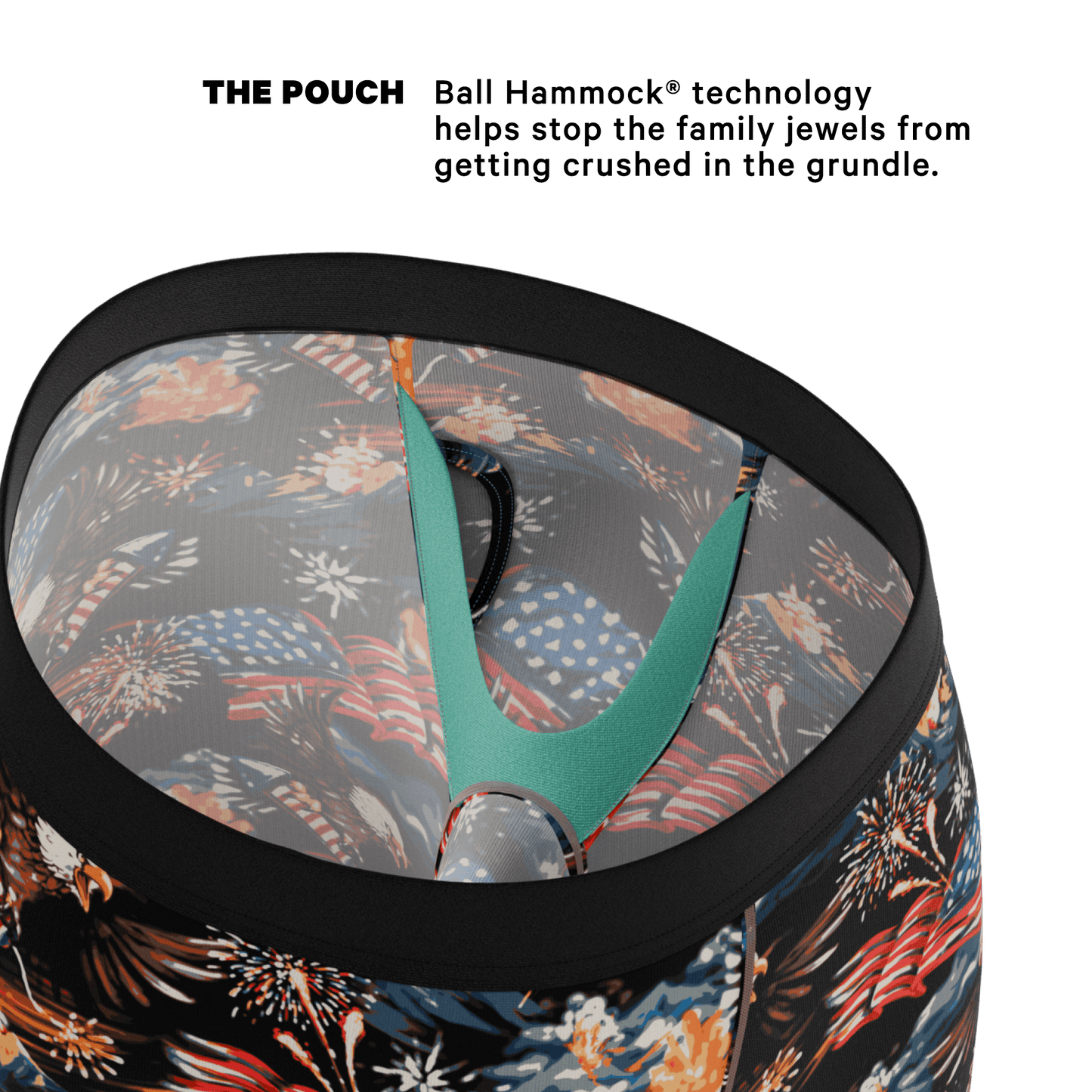 The Declaration | Americana Eagles Ball Hammock® Boxer - Long Leg - Shinesty - Flyclothing LLC