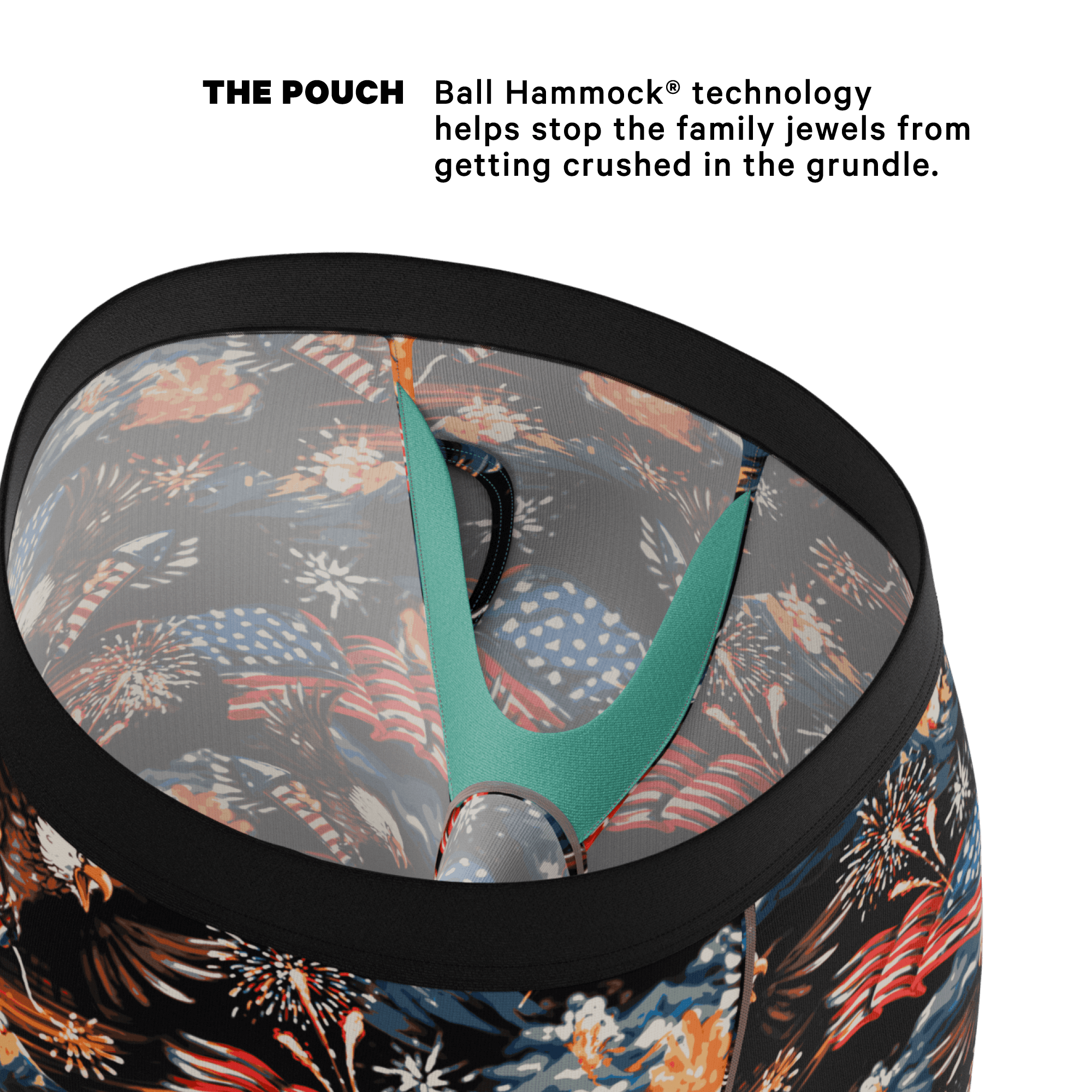 The Declaration | Americana Eagles Ball Hammock® Boxer - Long Leg - Shinesty - Flyclothing LLC