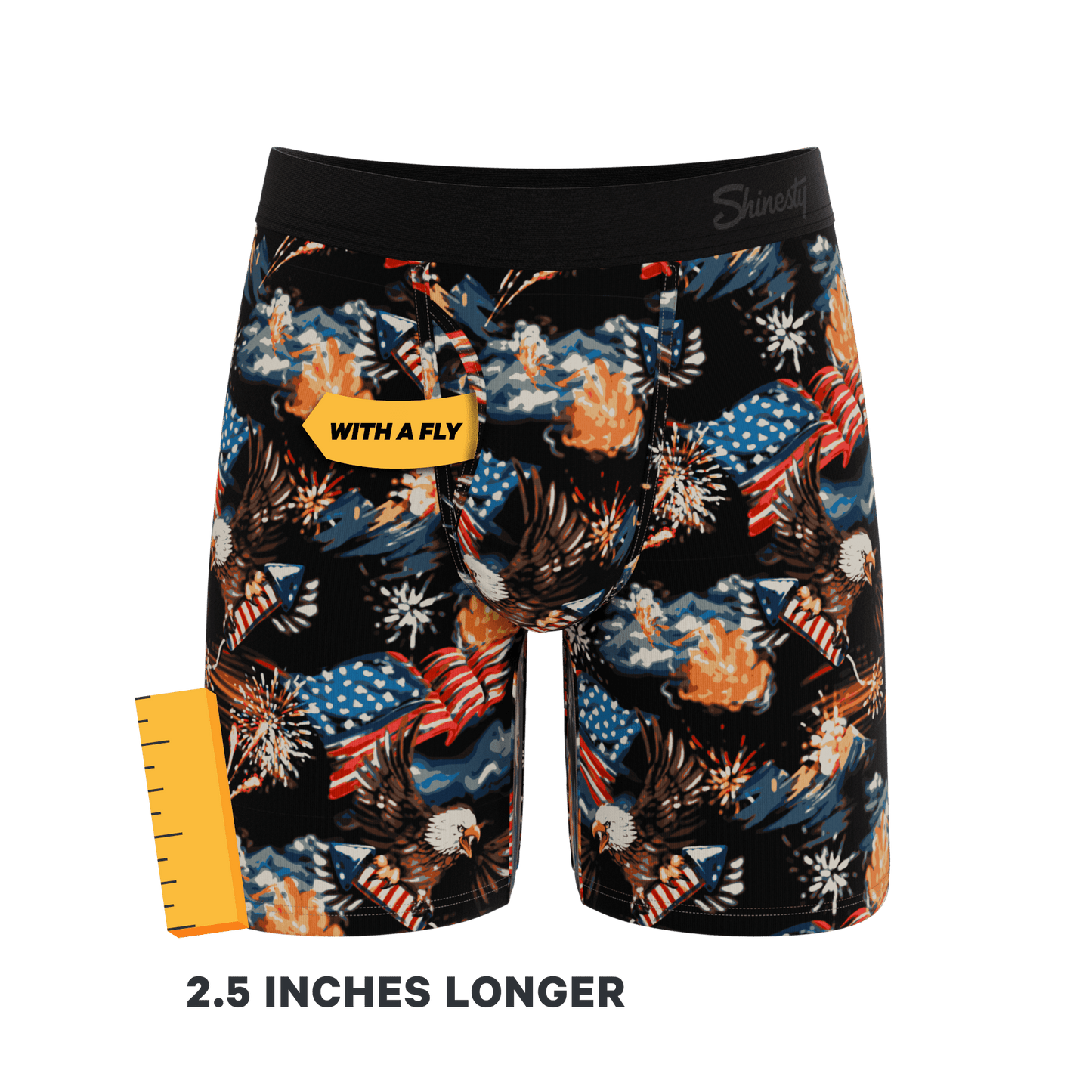 The Declaration | Americana Eagles Ball Hammock® Boxer - Long Leg - Shinesty - Flyclothing LLC