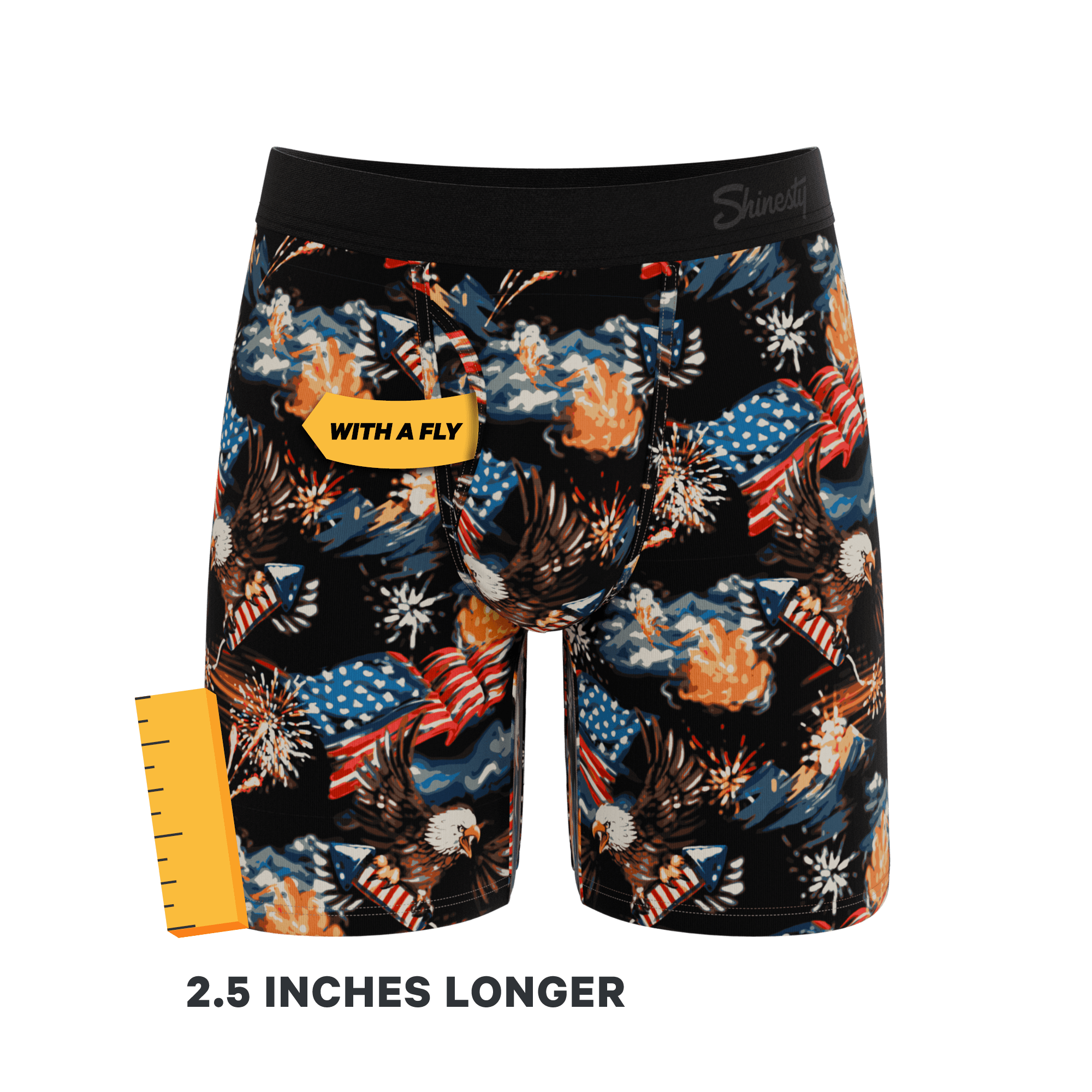 The Declaration | Americana Eagles Ball Hammock® Boxer - Long Leg - Shinesty - Flyclothing LLC