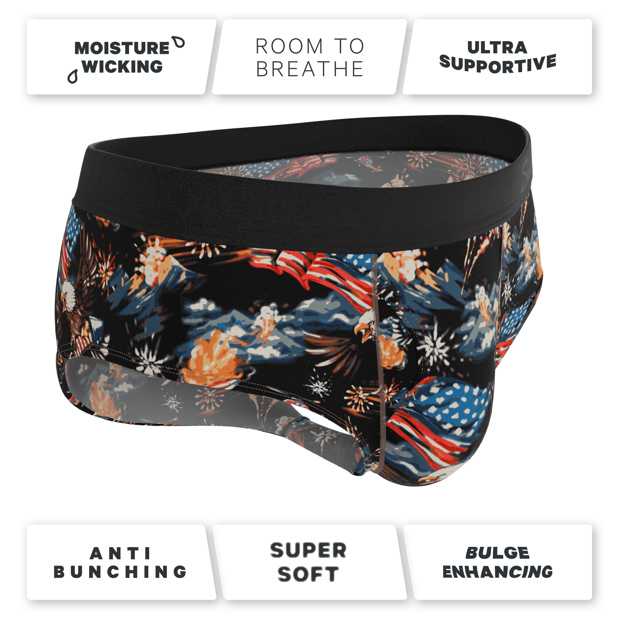 The Declaration | Americana Eagles Ball Hammock® Pouch Underwear Briefs - Shinesty - Flyclothing LLC
