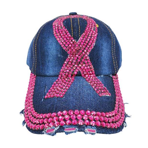 Bling Pink Ribbon Baseball Cap - Madeline Love - Flyclothing LLC