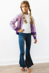 Denim Blue Velvet Bells - Mila & Rose ® - Flyclothing LLC