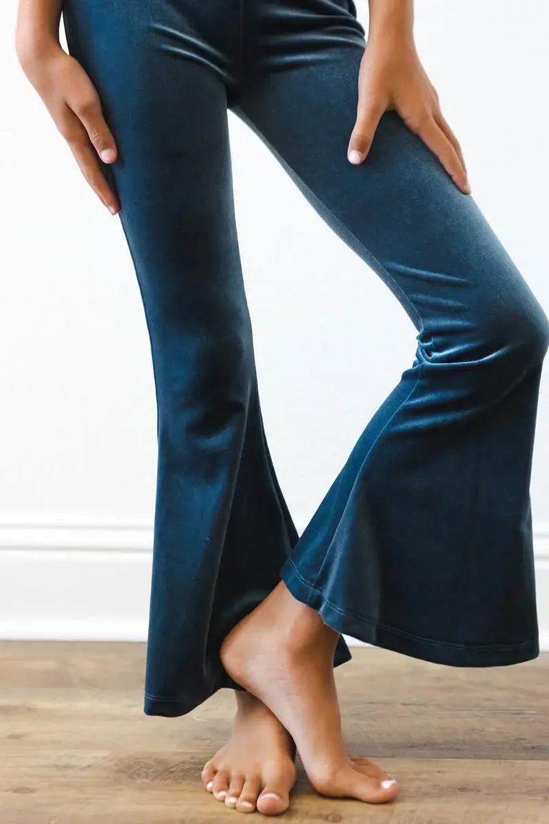 Denim Blue Velvet Bells - Mila & Rose ® - Flyclothing LLC