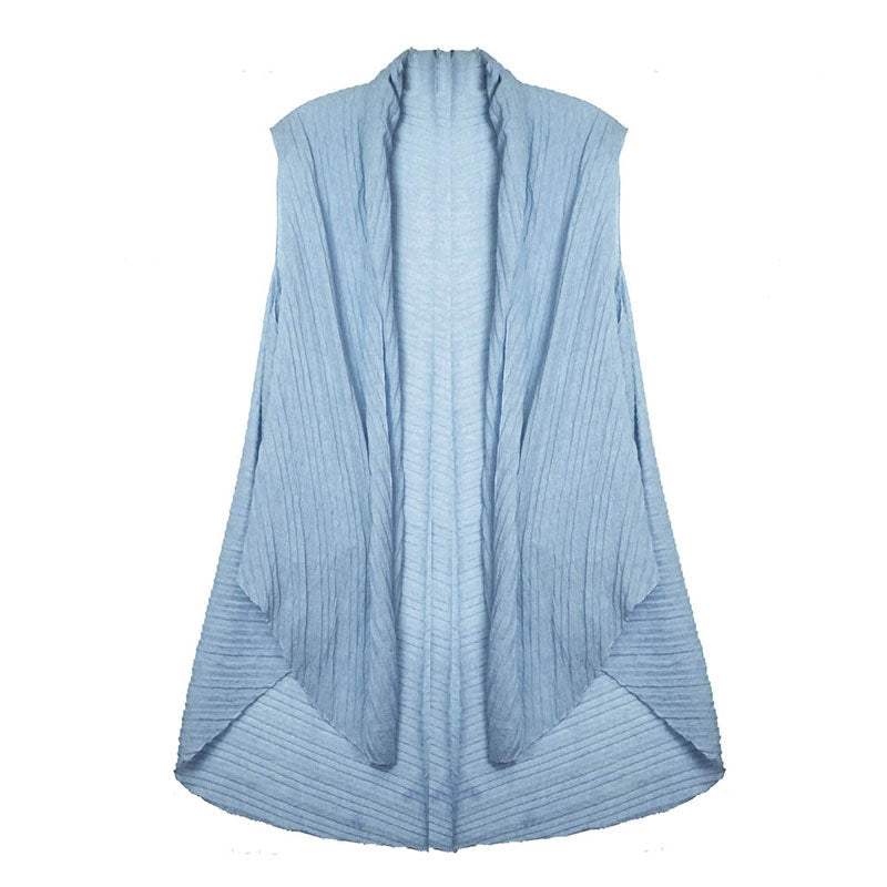 Solid Pleated Vest - Madeline Love - Flyclothing LLC