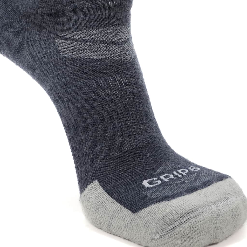 3 Pack Denim - Run No Show Runweight Merino Wool Sock - GRIP6 - Flyclothing LLC