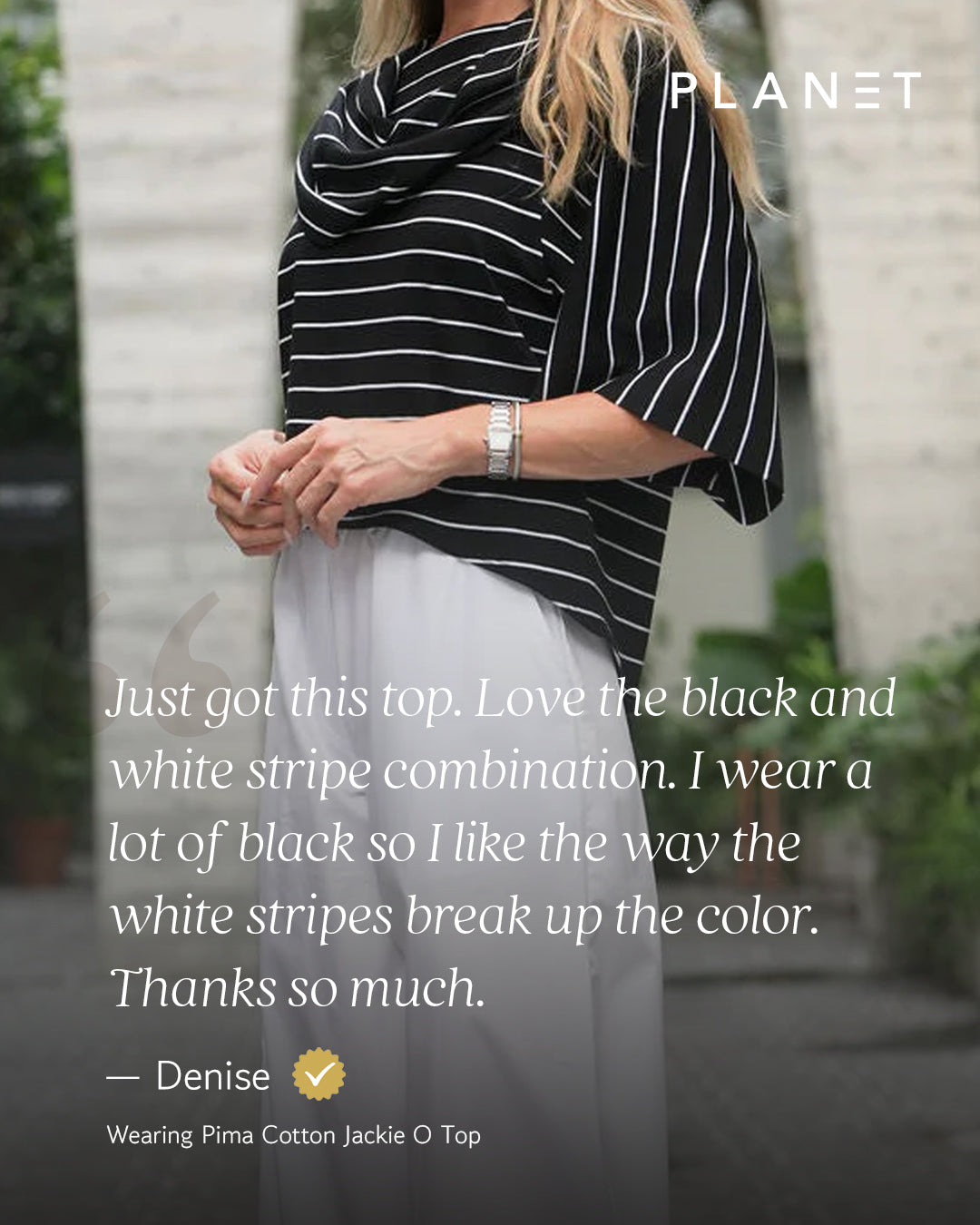 Pima Cotton Jackie O Top - White - PLANET by Lauren G - Flyclothing LLC