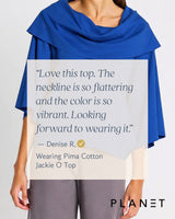 Pima Cotton Jackie O Top - Putty - PLANET by Lauren G - Flyclothing LLC