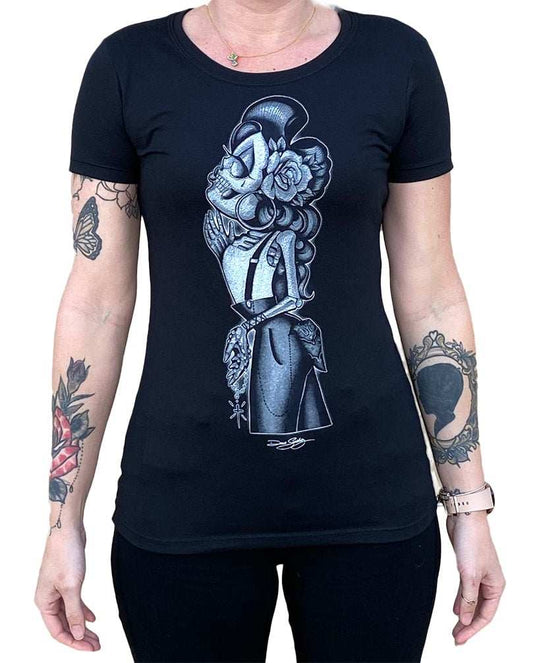 Black Market Art Company Rosie Women's Loose Neck T-Shirt - Black Market Art Company - Flyclothing LLC