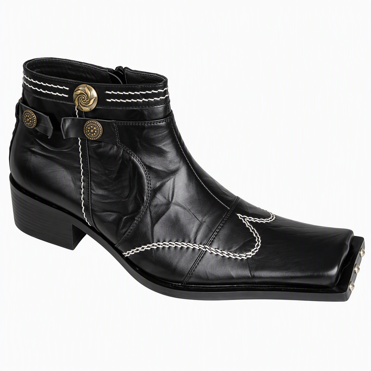 Zota Black Constrast Stitch Boot - Zota Shoes - Flyclothing LLC