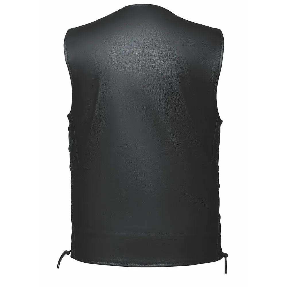 Rifleman - Mens Premium Leather Vest - Unik Just for Bikers - Flyclothing LLC