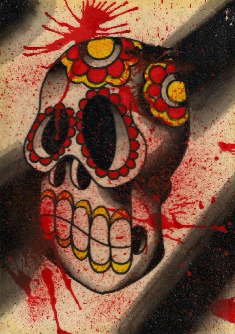 Black Market Art Company Dia Skull Print