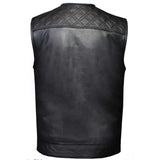 Diamond Lowcut – Men’s Diamond Stitch Leather Vest with Bold Style