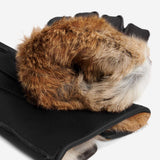 Diego (black) - Italian gloves made of American deerskin leather with rabbit fur lining - Leather Gloves Online - Flyclothing LLC
