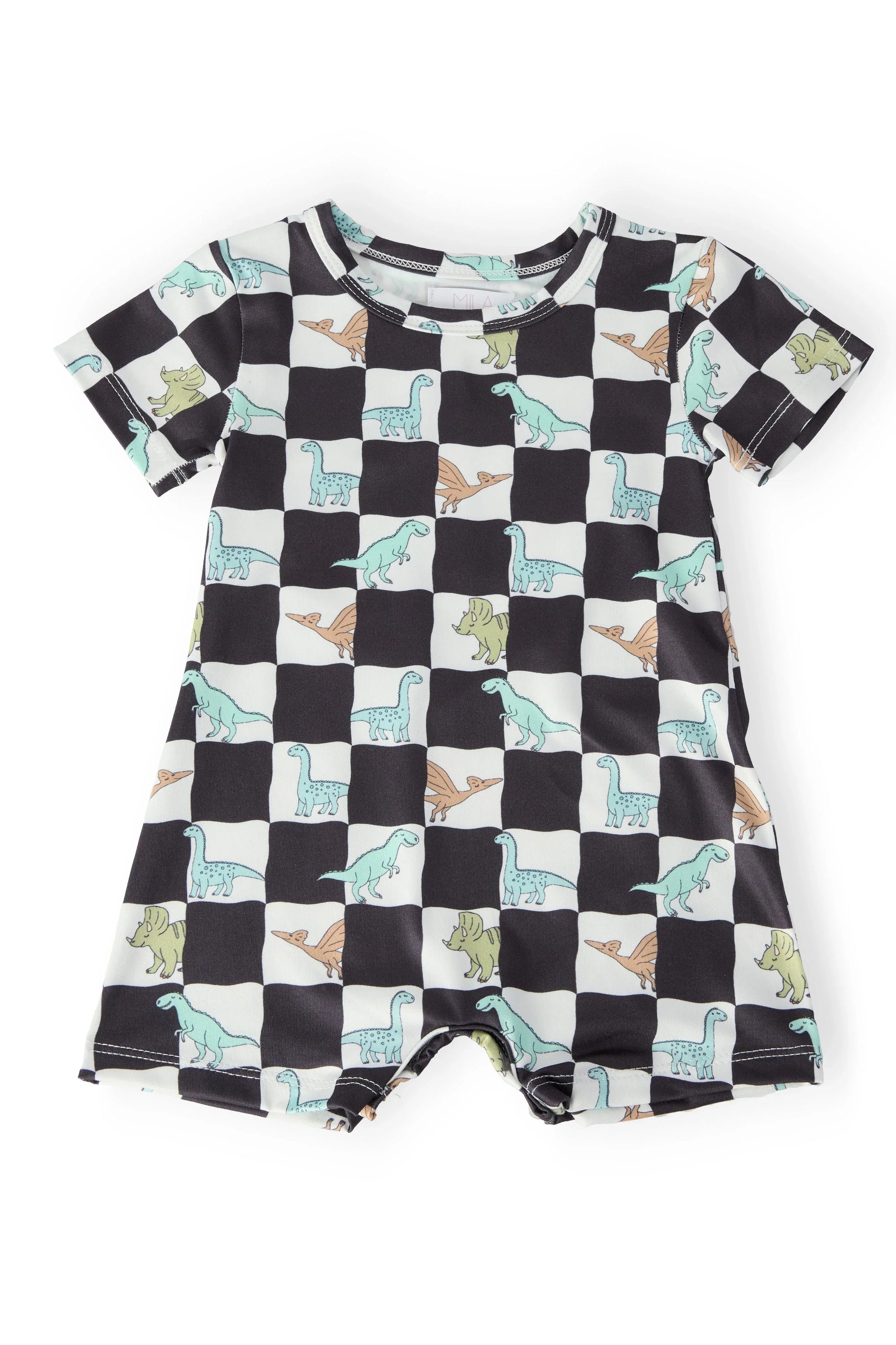 Dino Checkers S/S Shorty One-Piece - Mila & Rose ® - Flyclothing LLC
