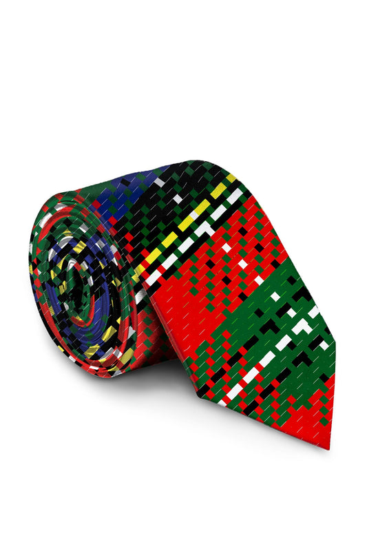 The Red Rocket Pocket | Red Plaid Christmas Tie - Shinesty