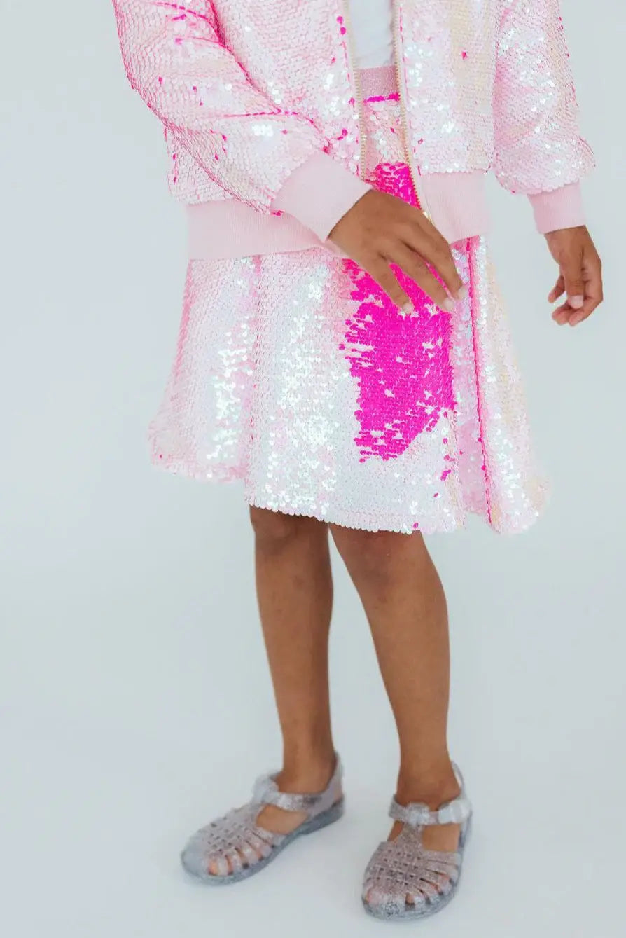 Diva Pink Flip Sequin Twirl Skort - Mila & Rose ® - Flyclothing LLC
