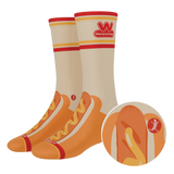 The Dog On Dog | Shinesty x Wienerschnitzel Heel Hammock™ Crew Socks - Shinesty - Flyclothing LLC