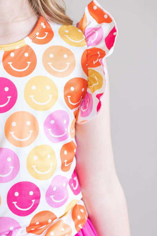 SALE Don't Worry, Be Hippy S/S Ruffle Tee - Mila & Rose ® - Flyclothing LLC