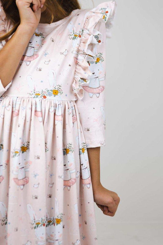 Don't Worry, Be Hoppy Ruffle Twirl Dress - Mila & Rose ® - Flyclothing LLC
