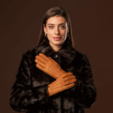 Donatella (brown) – Luxurious Italian peccary leather gloves with cashmere lining - Leather Gloves Online - Flyclothing LLC