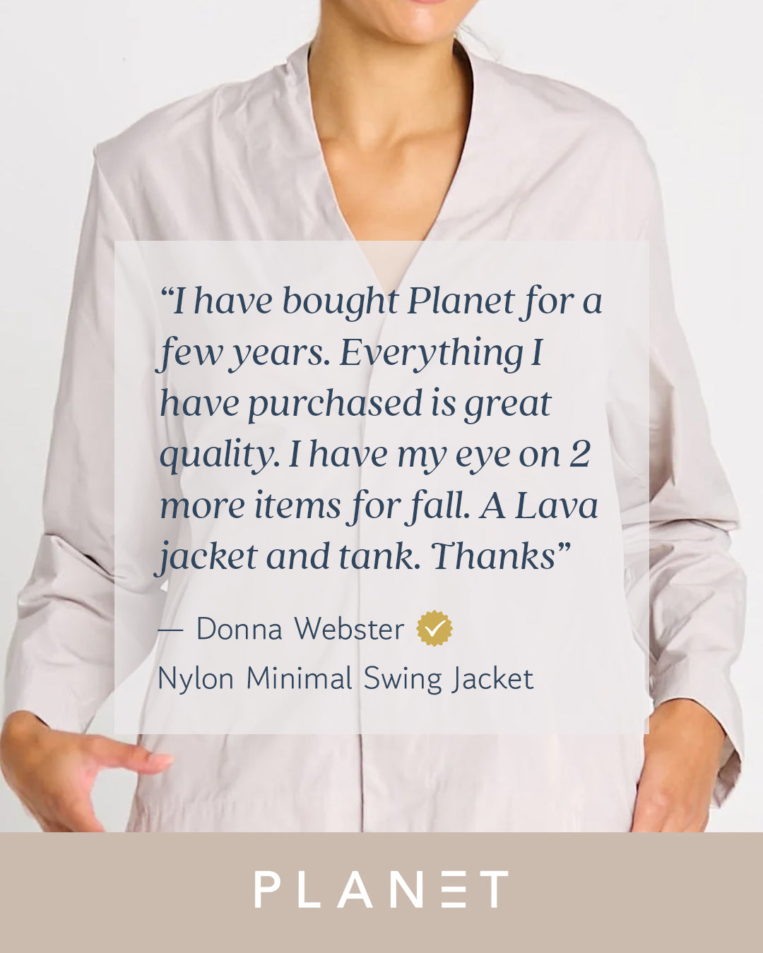 Nylon Minimal Swing Jacket - Putty - PLANET by Lauren G - Flyclothing LLC