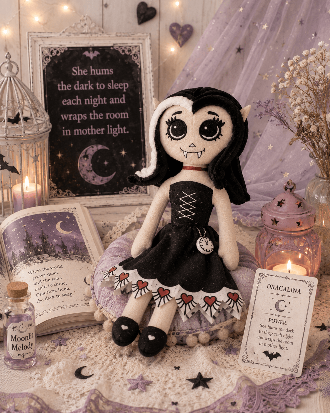 Dracalina Plush. Glow in the dark watch - Alchemy of England - Flyclothing LLC