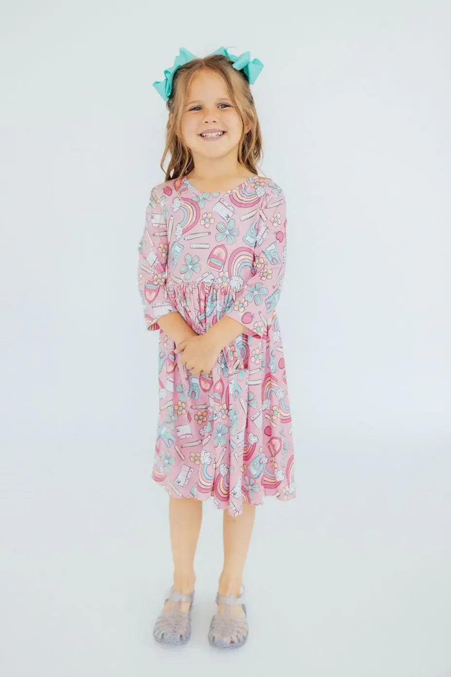 Dream Big Little One 3/4 Pocket Twirl Dress - Mila & Rose ® - Flyclothing LLC