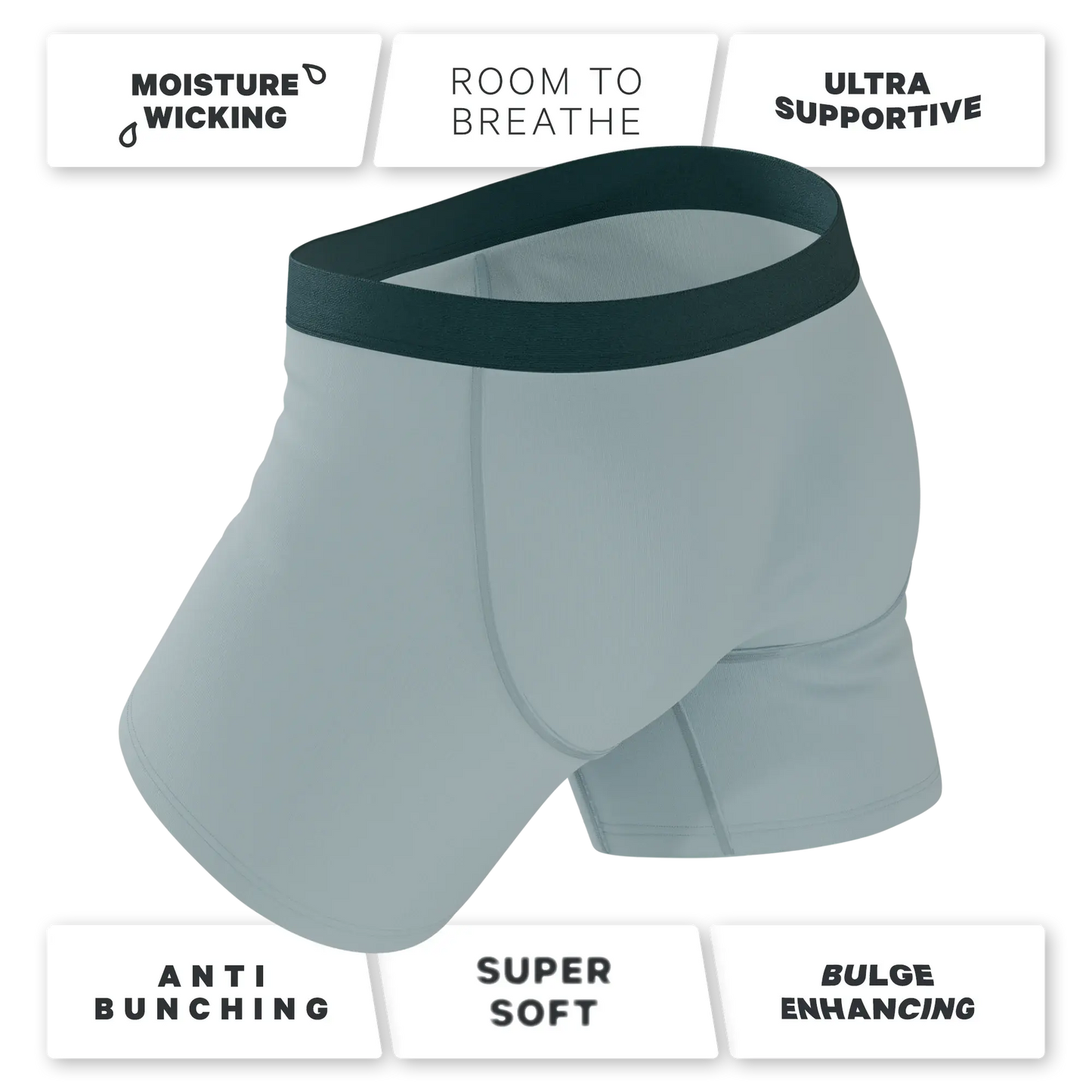 The Dry Ice | Muted Steel Blue Ball Hammock® Pouch Underwear With Fly - Shinesty - Flyclothing LLC