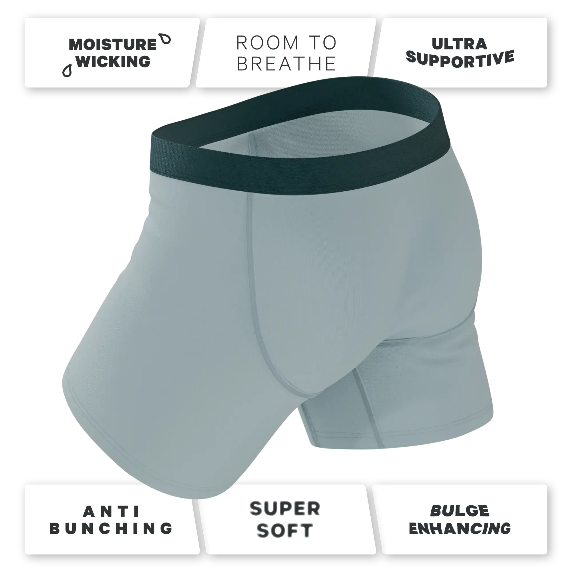 The Dry Ice | Muted Steel Blue Ball Hammock® Pouch Underwear With Fly - Shinesty - Flyclothing LLC