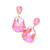 Teardrop Angled Stone Link Dangle Evening Earrings - Madeline Love - Flyclothing LLC