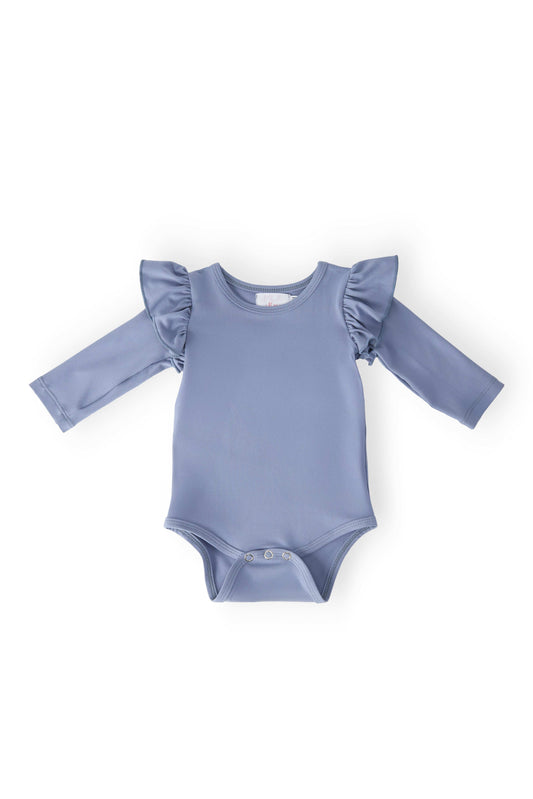 Dusty Blue L/S Flutter Bodysuit - Mila & Rose ® - Flyclothing LLC