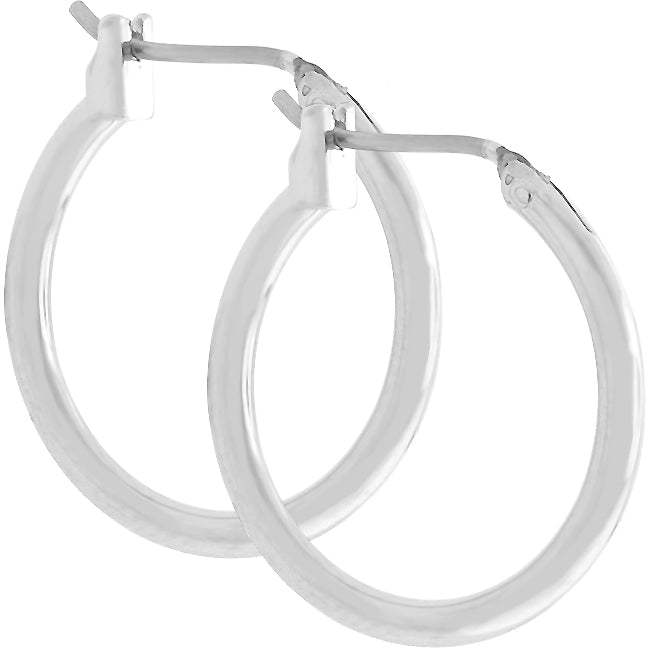 Simple Silvertone Hoop Earrings - JGI - Flyclothing LLC