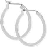 Simple Silvertone Hoop Earrings - JGI