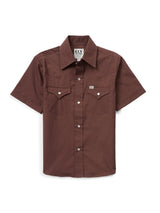 Boy's Ely Cattleman Short Sleeve Solid Brown Western Snap Shirt - Ely Cattleman - Flyclothing LLC