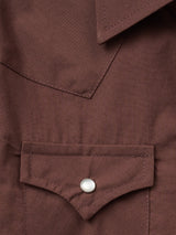 Boy's Ely Cattleman Short Sleeve Solid Brown Western Snap Shirt