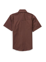 Boy's Ely Cattleman Short Sleeve Solid Brown Western Snap Shirt - Ely Cattleman - Flyclothing LLC